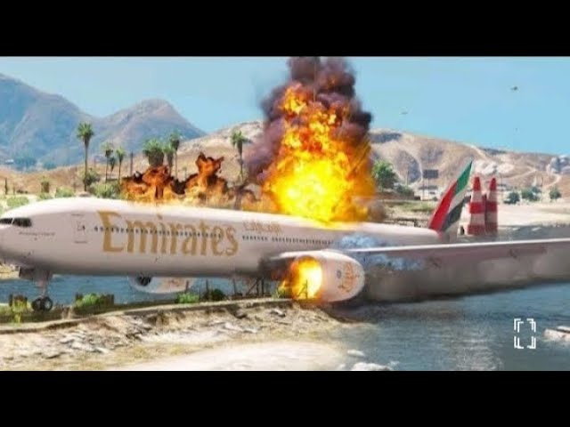 QANTAS Air Bus Shoot Fire And crash with 300 Passenger -GTA 5#shorts #fyp #gta5 #plane_crash