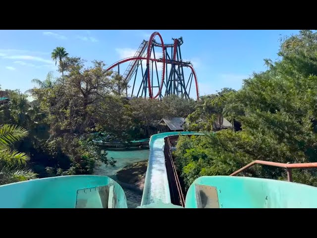 Stanley Falls Flume 4K Full Ride - Busch Gardens Tampa