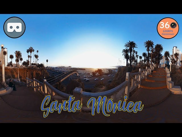 Santa Monica Beach Steps and Overpass in 360º