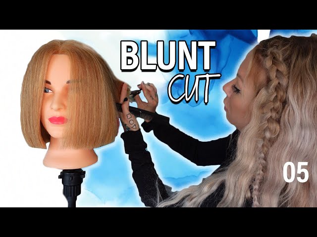 one length blunt haircut step by step