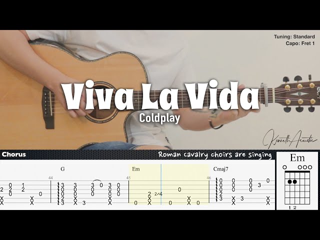 Viva La Vida - Coldplay | Fingerstyle Guitar | TAB + Chords + Lyrics