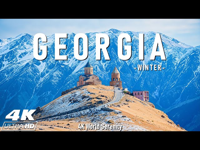 Winter in Georgia 4K ❄️ Misty Mountains, Ancient Charm, and Enchanting Silence 🇬🇪 Calming Music