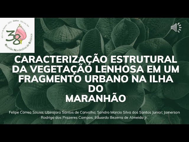 Caracterização da vegetação lenhosa em fragmento urbano na Ilha do Maranhão - Apresentações 38ª RNB