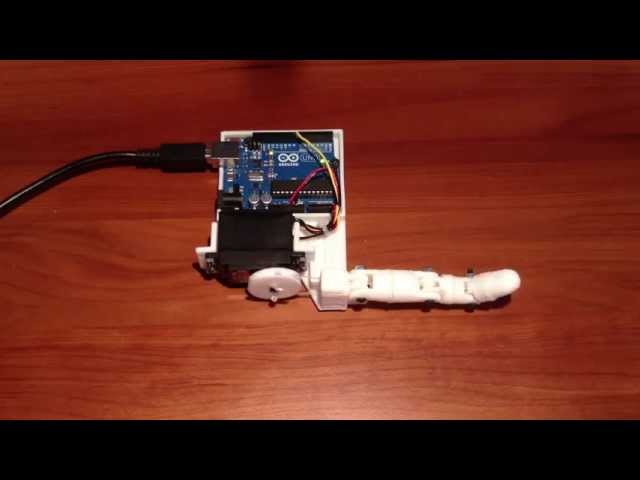 InMoov Single Finger Arduino Controlled 3D Printed Robot Hand