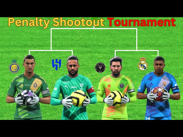 GK Ronaldo vs GK Neymar Jr vs GK Messi vs GK Mbappe | Penalty Shootout Tournament FC25