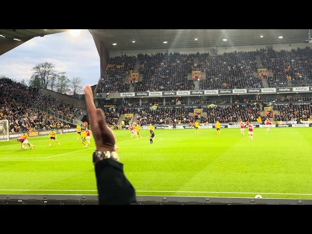 SCENES AS LEO TROSSARD PUTS ARSENAL AHEAD V WOLVES 20/4/24