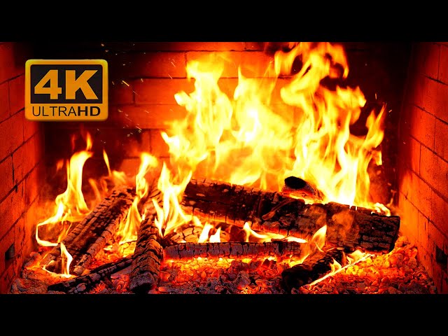 Birchwood Crackling Fireplace (4K Ultra HD)