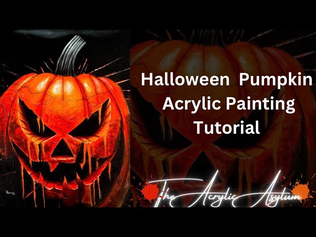 Halloween Pumpkin Acrylic Painting Tutorial