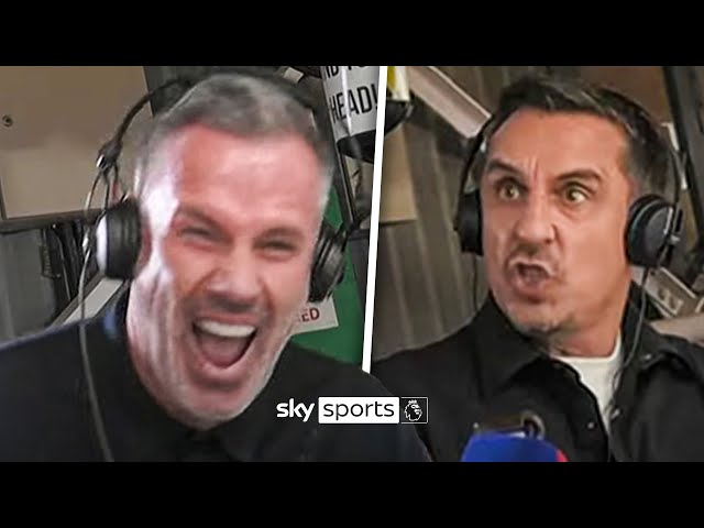 COMMS CAM! 🎥 Gary Neville and Jamie Carragher react to Liverpool's 3-0 win over Manchester United! ⚔