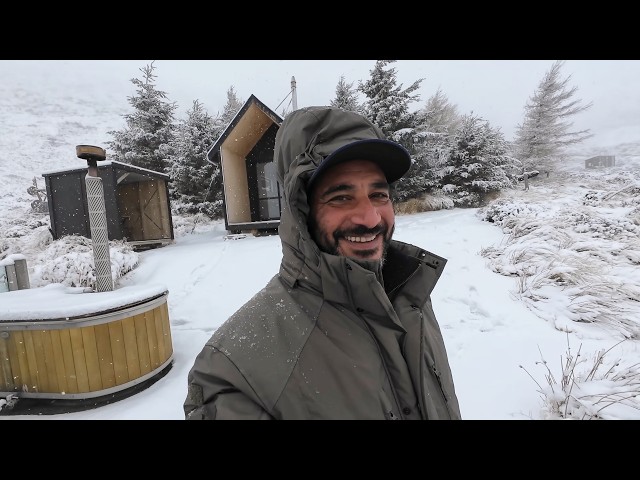 Off Grid Cabin In The Snow