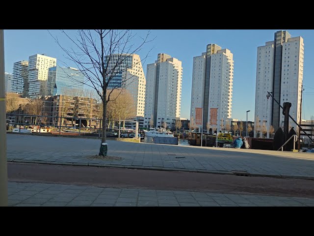 Rotterdam from a New Angle: Side Window Drive on a Sunny Day. 4K 60 fps. Driving in The Netherlands