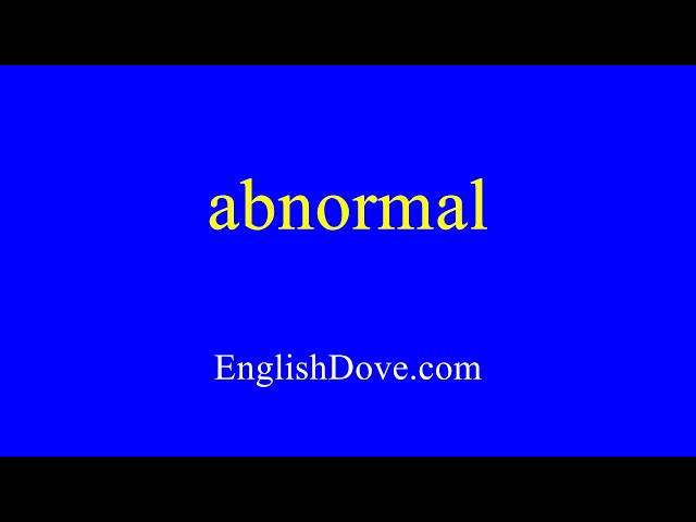 How to pronounce abnormal in American English.