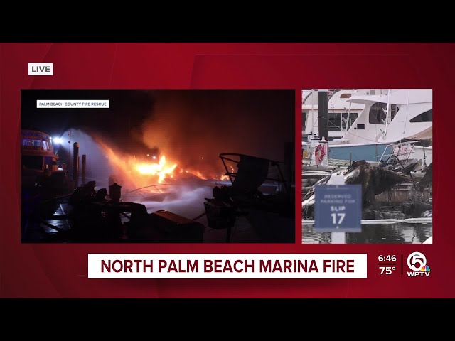 3 boats catch fire at North Palm Beach Marina