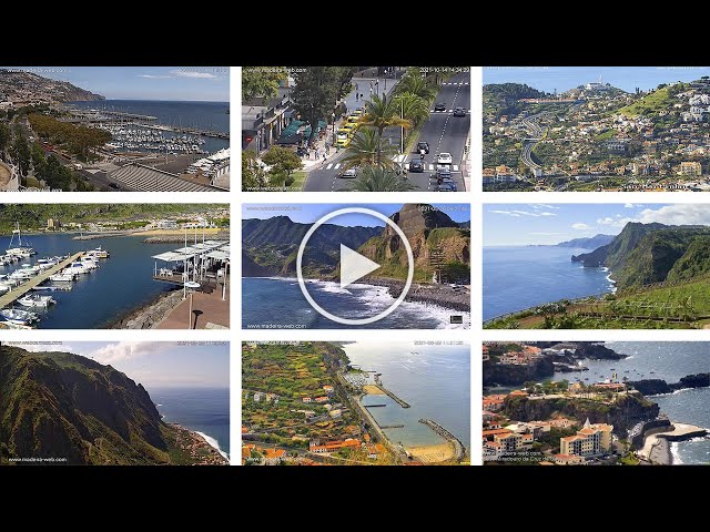 Madeira Island Live Rolling Multi-cam  Streaming 24/7  –  13 cams and local weather