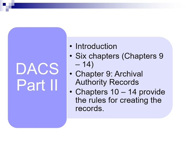 DACS Part II: An Introduction