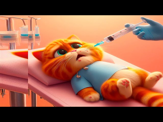 😭SAD STORY! 🐈💉Ginger Cat Struggles with Sickness #cutecat #aicat #aicatstories