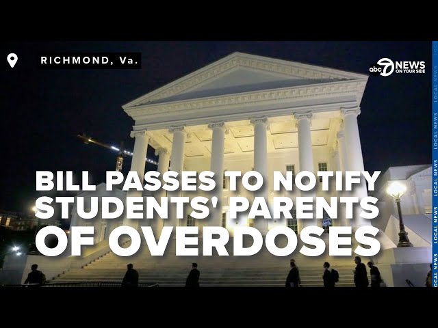 Lawmakers pass bill requiring schools to notify parents within 24 hours of an overdose