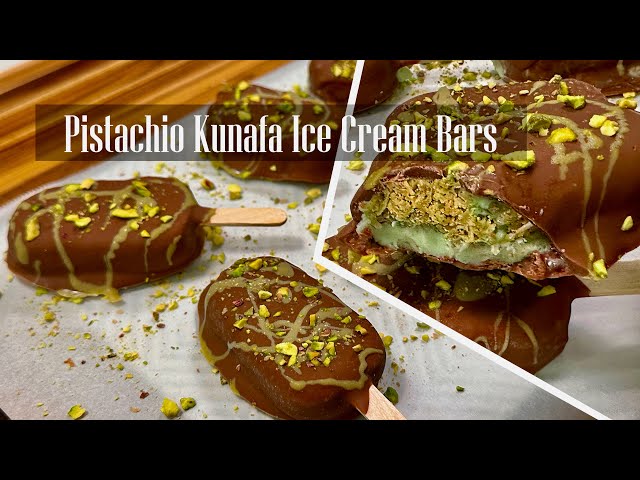 Viral Dubai Pistachio kunafa Ice cream Bars At Home || Ice Cream Bar || Dessert Recipe - RKC