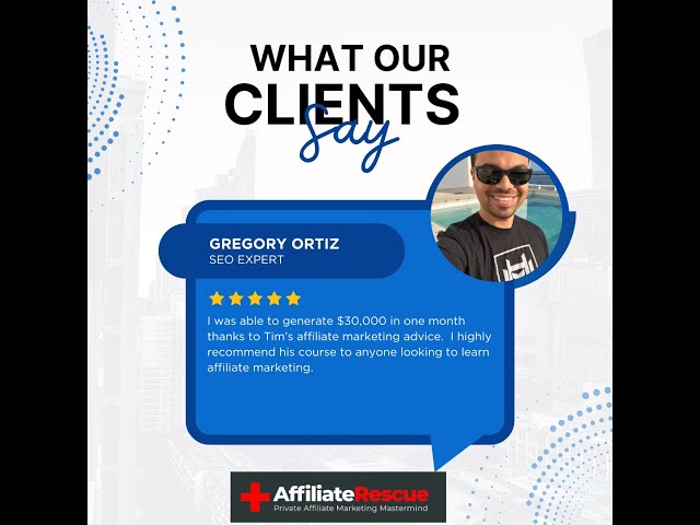 Affiliate Rescue Review by SEO Legend Gregory Ortiz 😄