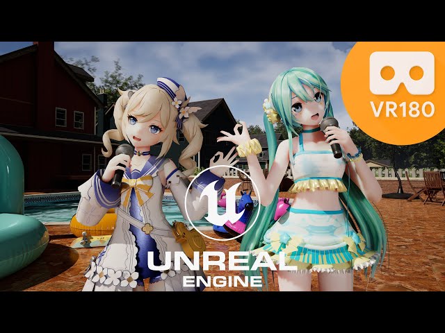 [MMD] [VR180] : Hatsune Miku / 初音ミク, Barbara (Genshin Impact)  | VIVA HAPPY/ビバハピ