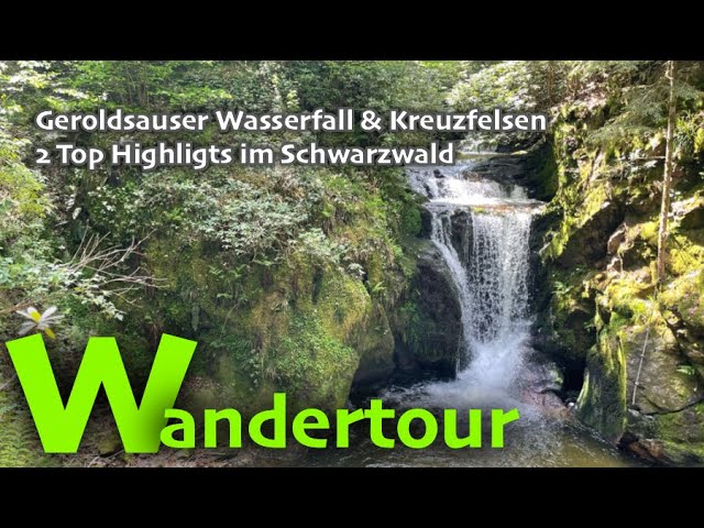 Geroldsauer waterfall and Kreuzfelsen, 2 top highlights in the Black Forest near Baden Baden.