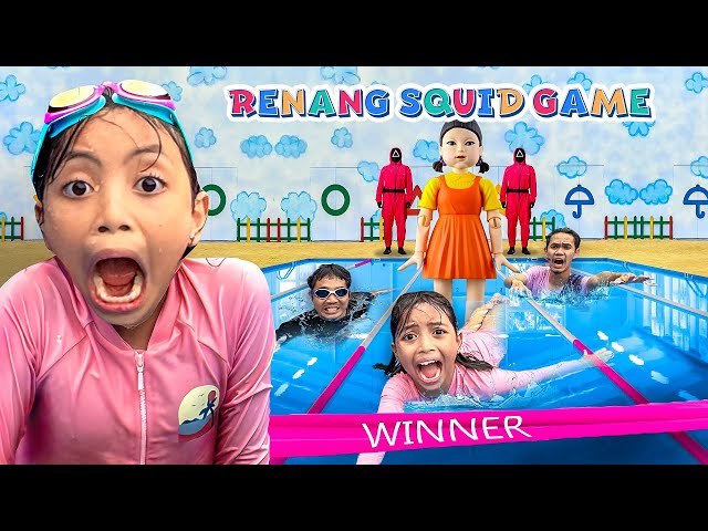 LEIKA AND TOMPEL WITH LEXIE DID THE SQUID GAME 2 CHALLENGE WHILE SWIMMING 🥰 FUNNY KIDS CHALLENGE