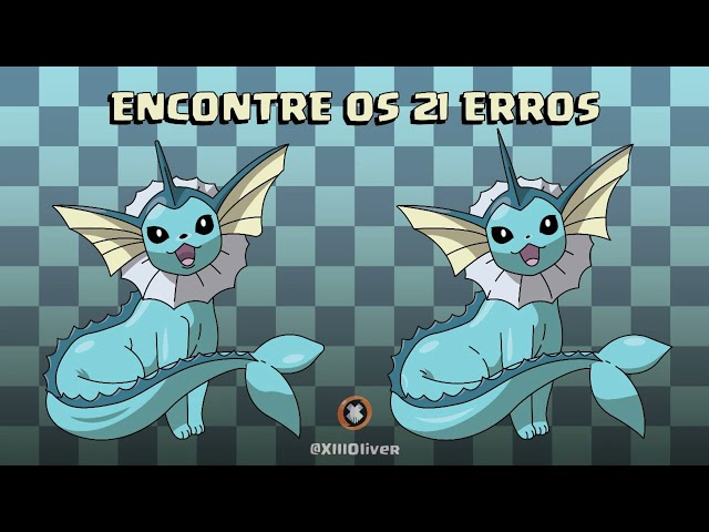 Vaporeon - Encontre os 21 erros