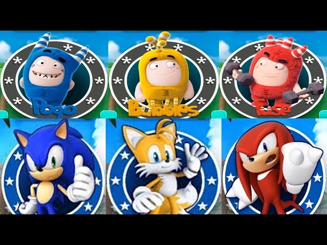 Sonic Dash vs Oddbods Turbo Run - All Characters Unlocked