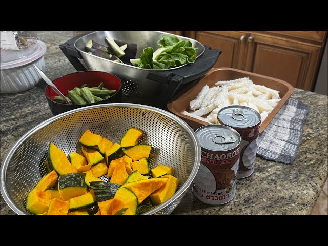 ASMR ~ COOKING VEGETABLE ON COCONUT MILK | PORK BELLY MEAT #asmr #cookingshow #trendingvideo