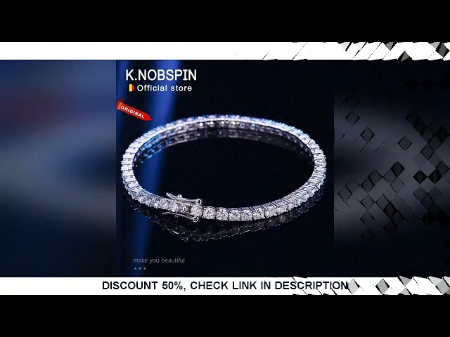 Knobspin 3mm 4mm Moissanite Tennis Bracelet Full Diamond GRA 925 Silver Plated 18k Wedding Party Jew