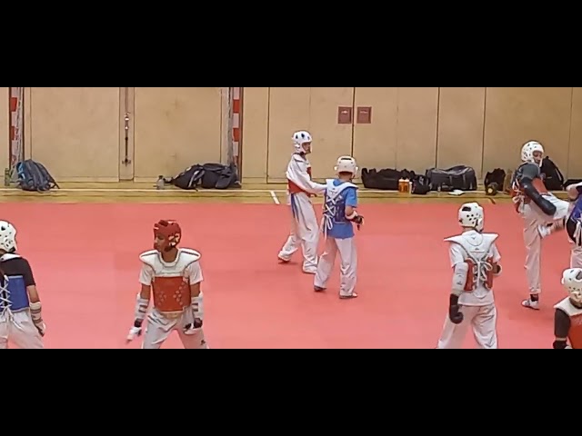 Vollkontakt Kampfsport. Taekwondo Kyorugi Lehrgang im Leistungszentrum Südstadt