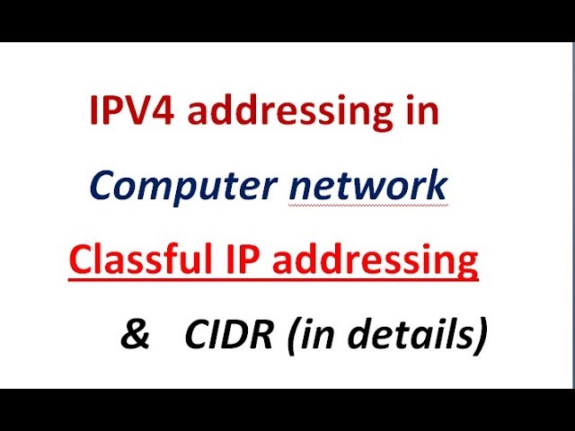 9 IPV4 Addressing in Computer Networks | Classful IP addressing | CIDR | by Gate TaLkS