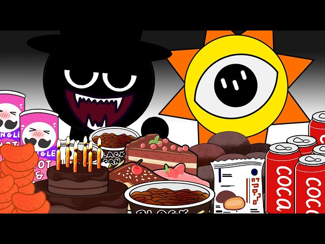 Incredibox Sprunki - Mr. Sun VS Black Color MUKBANG | Animation | ASMR