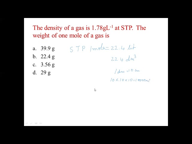 density and mole