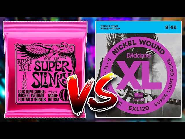 D'ADDARIO XLs VS. ERNIE BALL Slinky The Ultimate Guitar String Showdown!! [PART 1 SOUND]