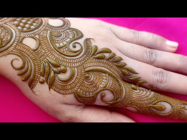 Easiest Arabic mehandi design ll New stylish mehandi design ll henna tutorial ll easy simple mehndi