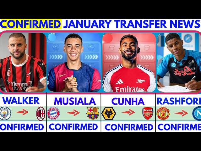 🚨THE LATEST CONFIRMED TRANSFER NEWS AND RUMOURS TRANSFERS WINTER 2025|Rashford✔️Walker✔️Cunha✔️Musia