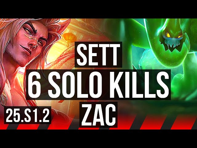 SETT vs ZAC (TOP) | 6 solo kills, 1400+ games, 9/3/10 | KR Diamond | 25.S1.2