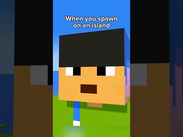 When You Spawn On An Island In Minecraft #animation #minecraft