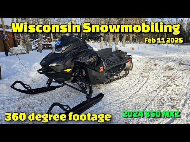 Wisconsin Snowmobile trail Corridor 6 from Winchester to Presque Isle (360 degree view)