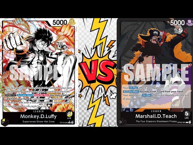 ST13 Monkey.D.Luffy Vs OP09 Marshall.D.Teach // OPTCG // Store Tournament Gameplay OP09