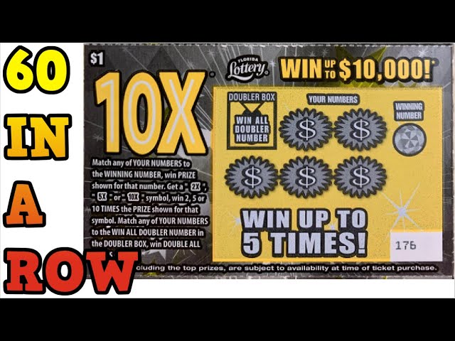 60 10X SCRATCH OFF TICKETS IN A ROW