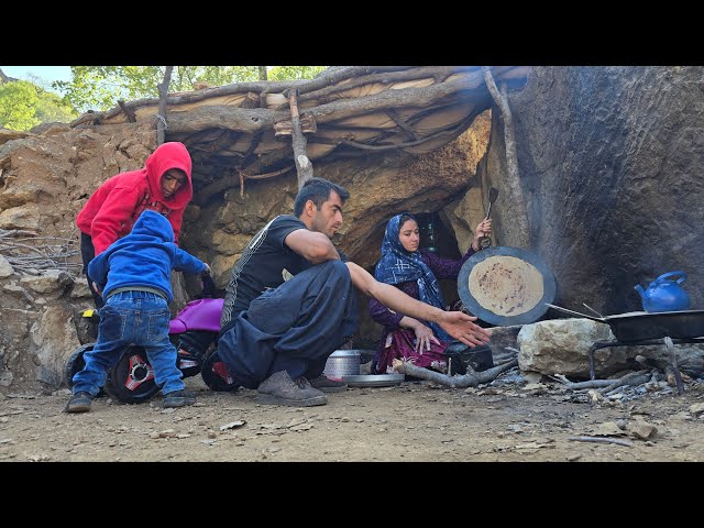 The Drama of Nomadic Life: Serene Mornings, Nomadic Breakfast, and Family Bonding in Mountain Caves"