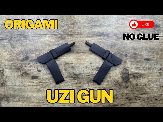 ORIGAMI UZI GUN TUTORIAL | DIY PAPER UZI GUN WITHOUT GLUE STEP BY STEP - ORIGAMI WEAPON PAPERCRAFT