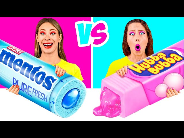 Rosa Essen vs Blaues Essen Farb Challenge | Erstaunliche Koch-Hacks von MeMeMe Challenge