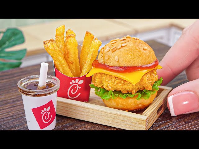 Best of Miniature Chick fil A Chicken Sandwich Recipe | ASMR Cooking Mini Food