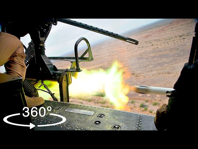 US Marines UH-1Y Venom Aerial Gunnery Range – In Fascinating 360º