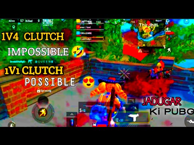 Pubg🥺mobile lite 1v4 clutch impossible || challenge