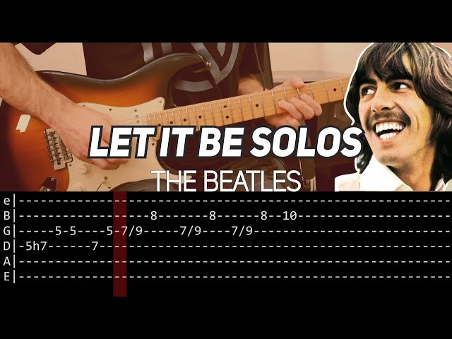 The Beatles - Let it be solos (Guitar lesson with TAB)