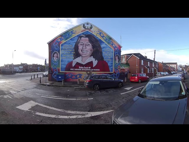 Virtual Belfast VR Bobby Sands Mural Video, Falls Road, Belfast, Northern Ireland